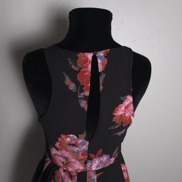 Free People Flutterby Floral Print Dress Black Twilight Combo Size 4 - Picture 4 of 12